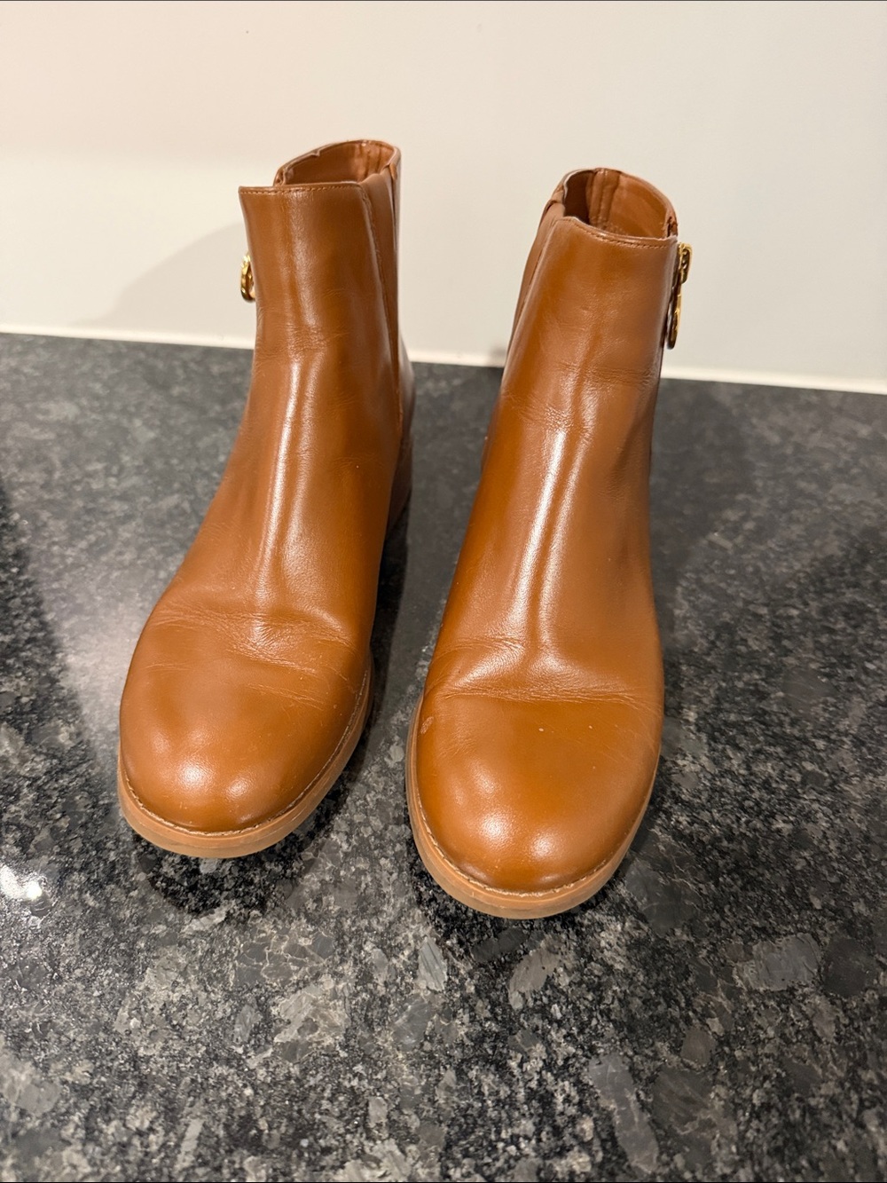 Michael Kors Cognac Leather Ankle Booties